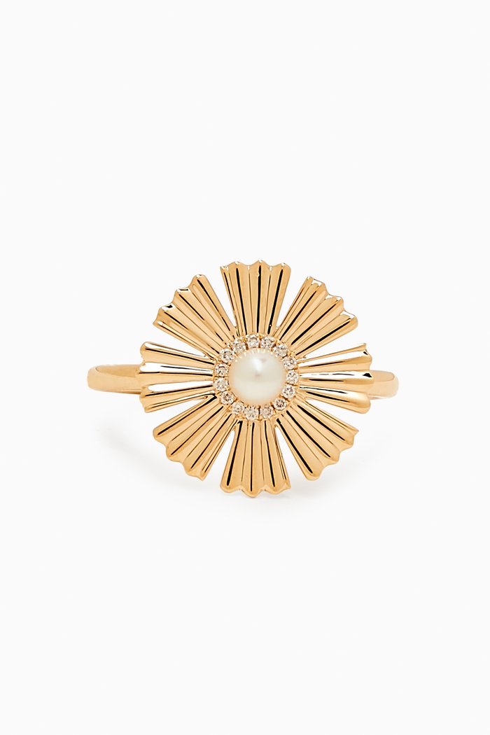 

Farfasha Happy Sunkiss Diamond & Pearl Ring in 18kt Gold, Yellow