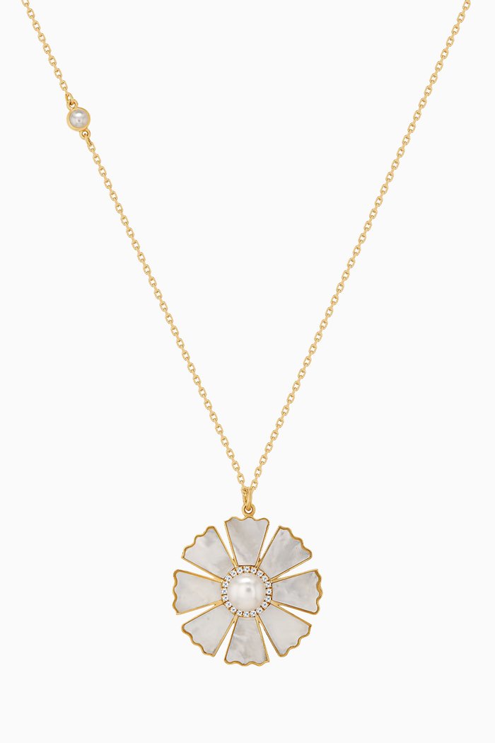 

Farfasha Sunkiss Diamond & Mother-of-Pearl Necklace in 18kt Gold, Yellow