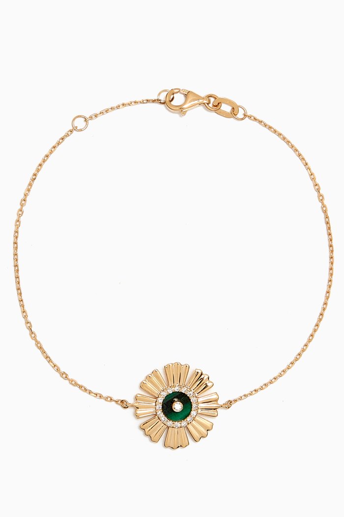 

Farfasha Happy Sunkiss Diamond & Malachite Bracelet in 18kt Gold, Green