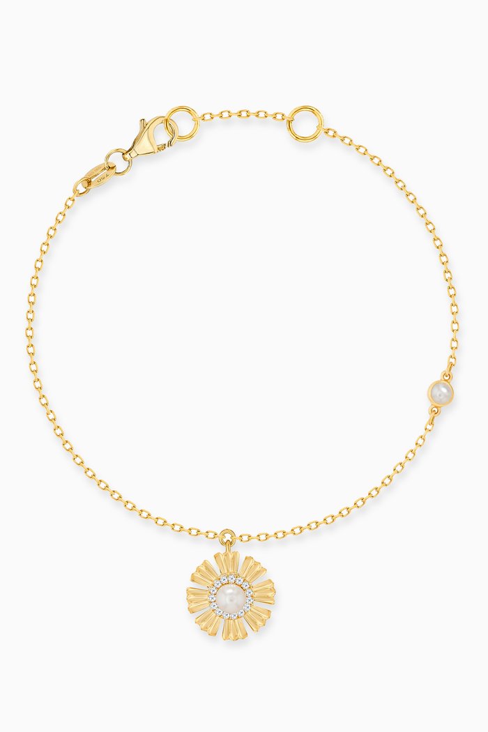 

Farfasha Happy Sunkiss Pearl & Diamond Anklet in 18kt Gold, Yellow