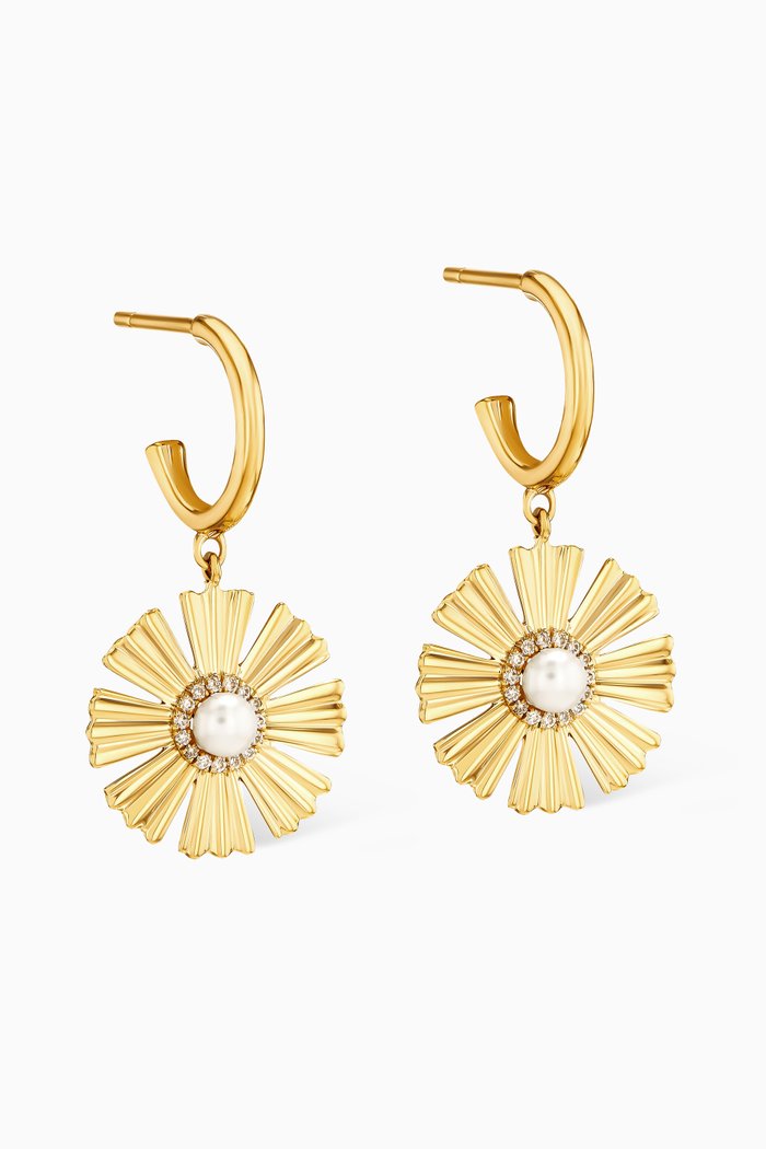

Farfasha Happy Sunkiss Pearl & Diamond Earrings in 18kt Gold, Yellow