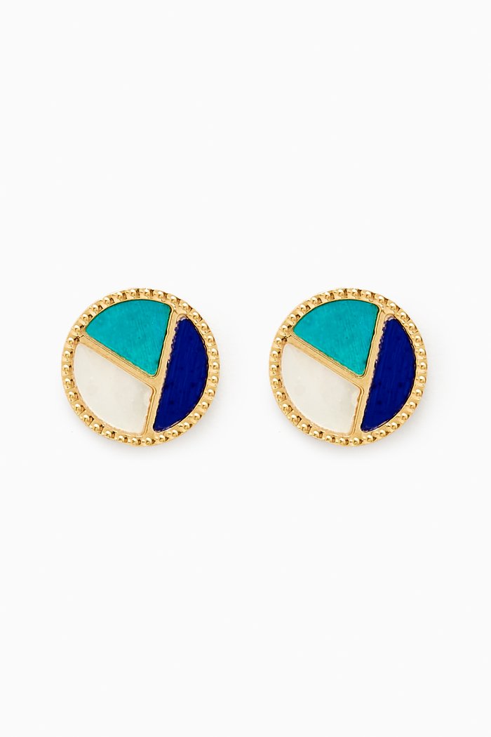 

Amelia Barcelona Mosaic Mother-of-Pearl Earrings in 18kt Gold, Yellow
