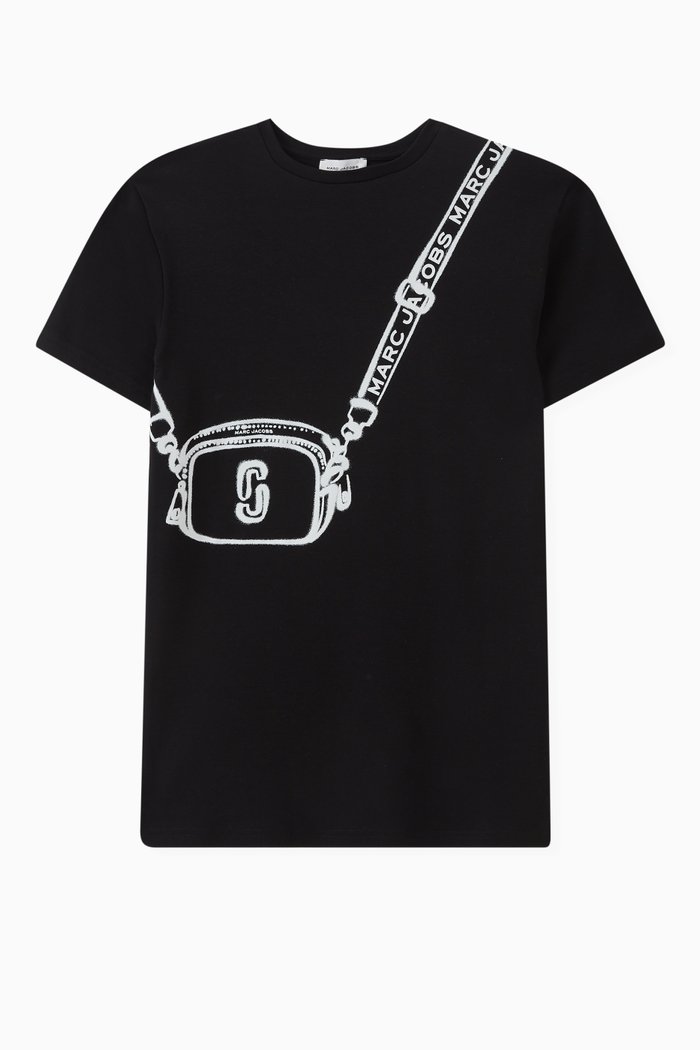 

Graphic-print T-shirt Dress in Cotton Jersey, Black