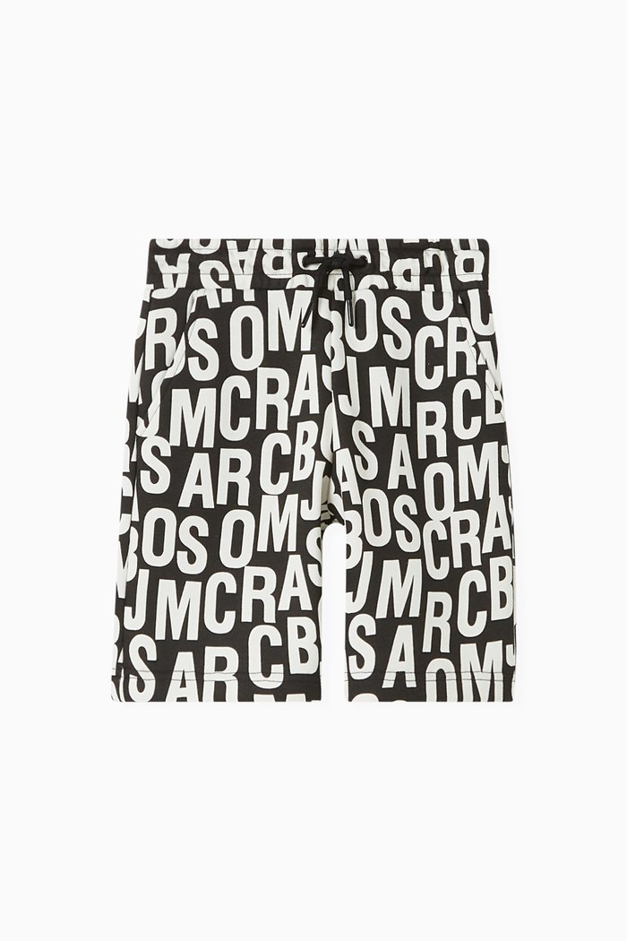 Logo Shorts in Cotton Jersey, Black