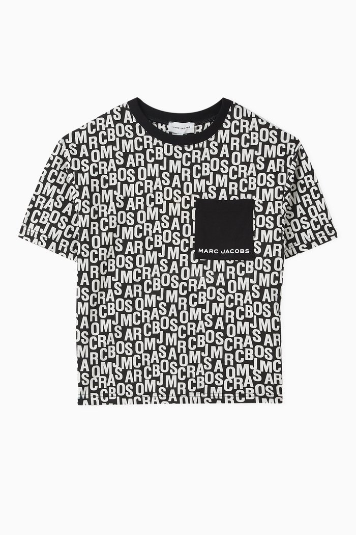 

All-over Logo-print T-shirt in Cotton-jersey, Black