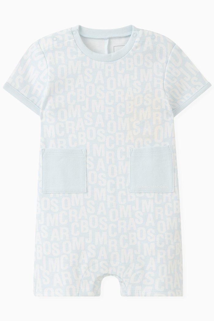 

Logo-print Romper in Cotton, Blue