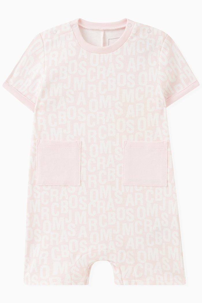 

Logo-print Romper in Cotton, Pink