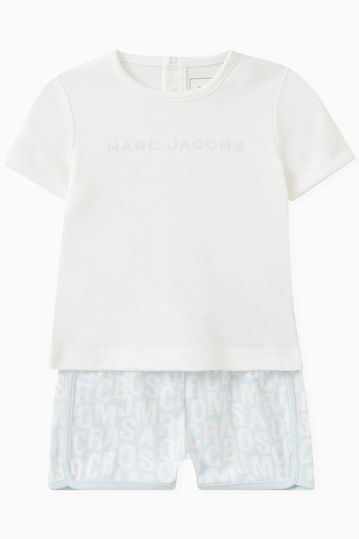 

Logo T-shirt & Shorts Set in Cotton, Blue