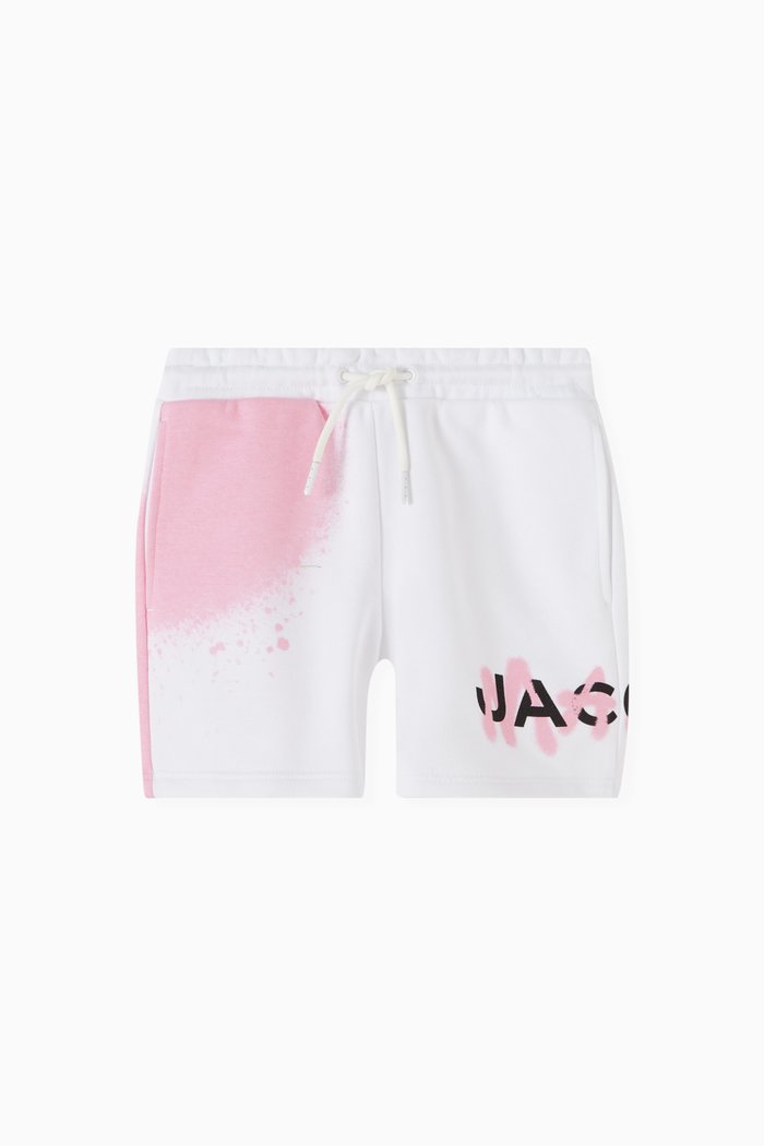 Logo-print Shorts in Organic Cotton-blend, White