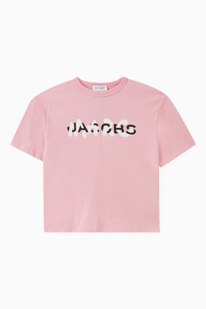 Logo-print T-shirt in Cotton, Pink