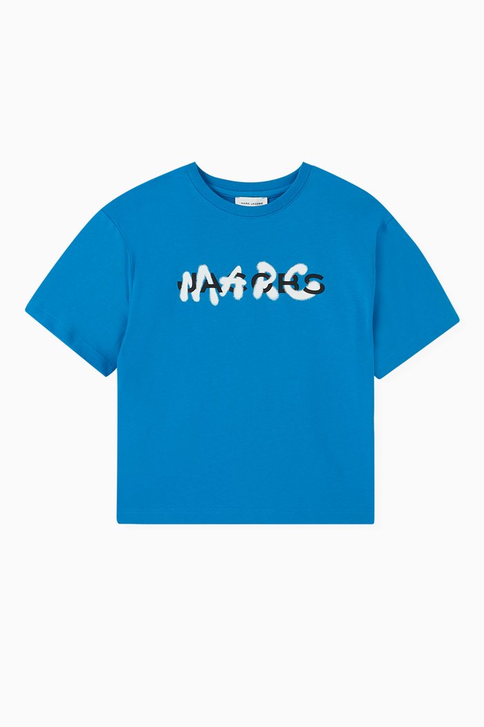 Logo-print T-shirt in Cotton, Blue