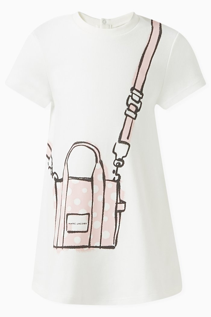

Graphic-print T-shirt Dress in Cotton, Neutral