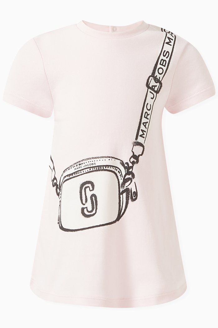 

Graphic-print T-shirt Dress in Cotton, Pink