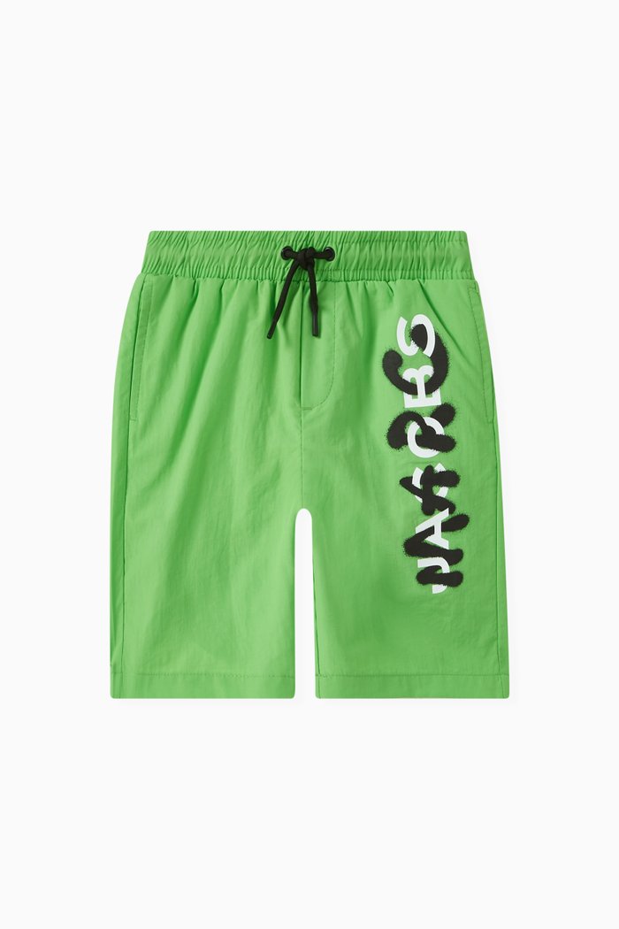Logo Swim Shorts in Nylon, Green
