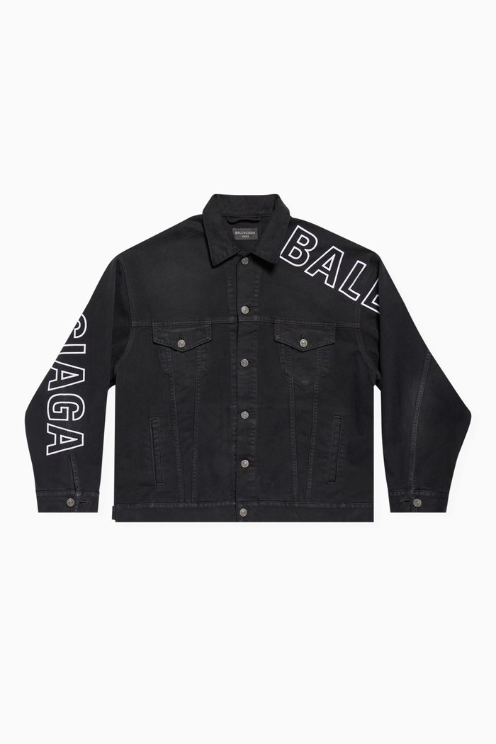 

Unisex Outline Large Fit Jacket in Denim, Black