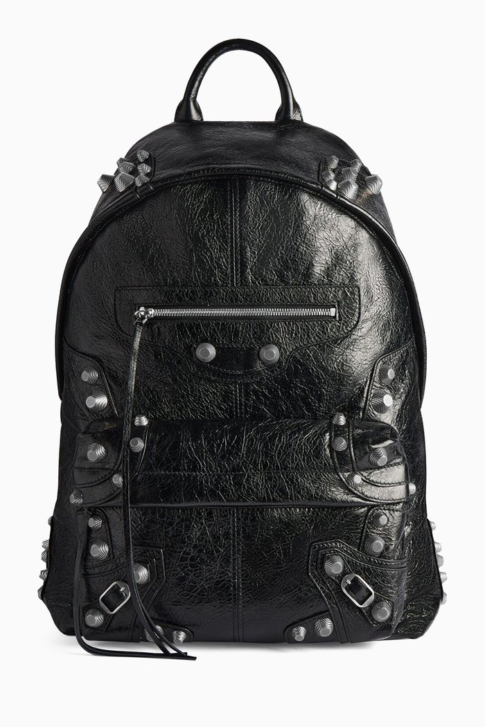 Le Cagole Backpack in Leather, Black