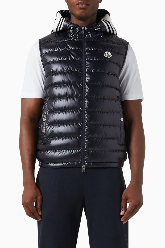 Clai Vest Jacket in Padded Nylon, Blue