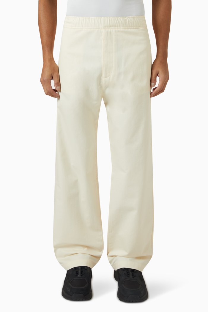

Drawstring Trousers in Cotton Poplin, Neutral
