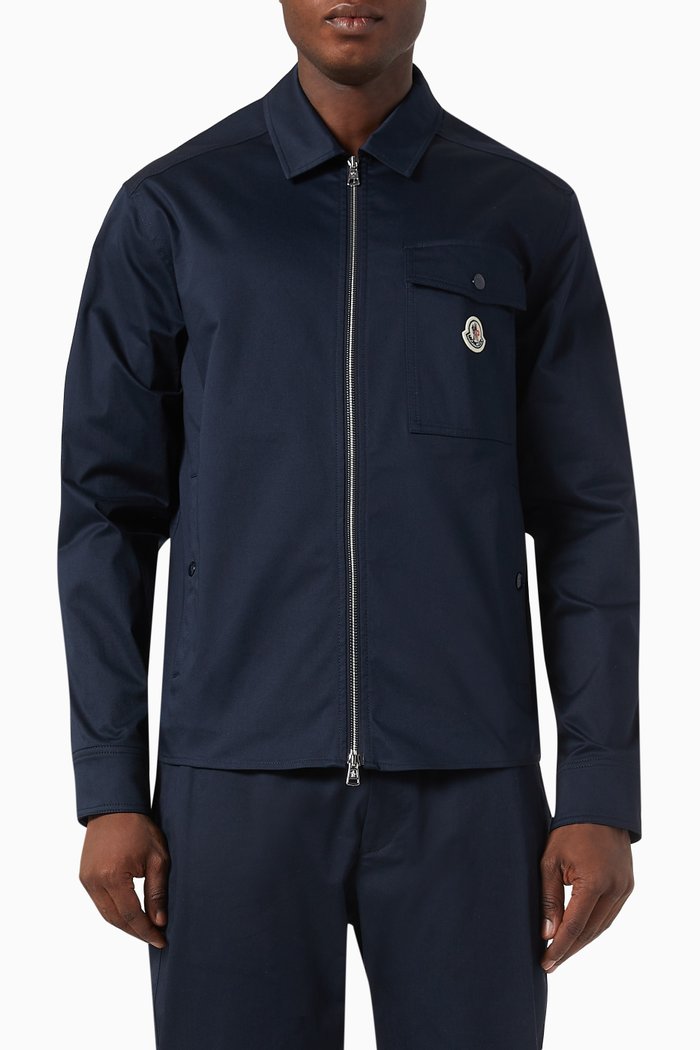 

Logo-embroidered Shirt in Nylon Blend, Blue