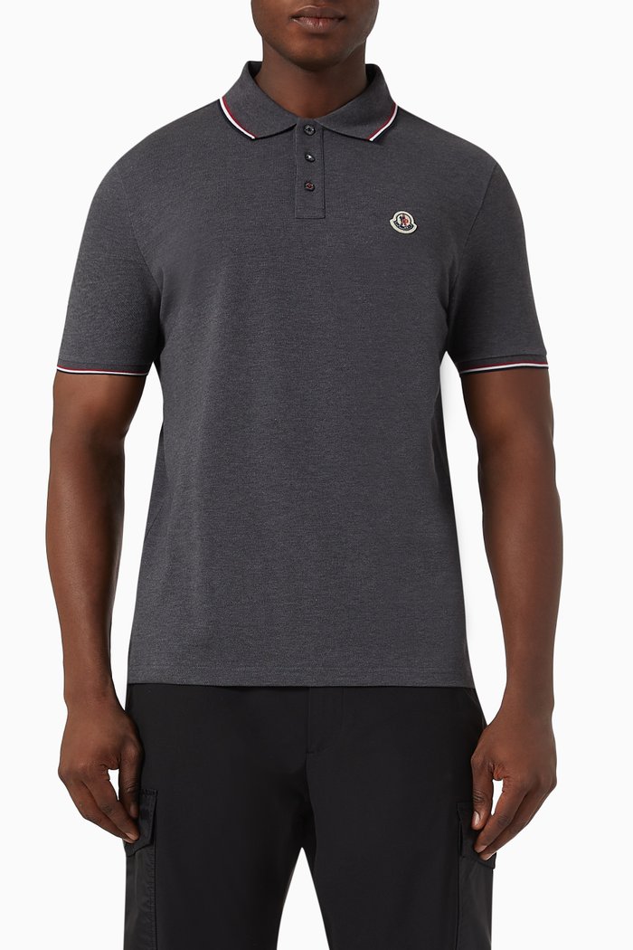 

Logo-patch Polo Shirt in Cotton-piqué, Grey
