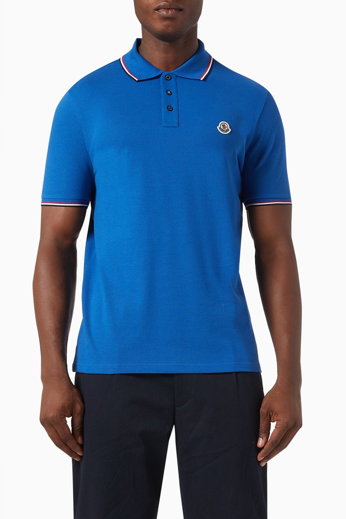 

Logo-patch Polo Shirt in Cotton-piqué, Blue