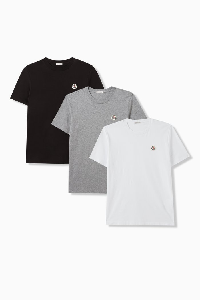 

Logo-patch T-shirt in Cotton-jersey, Set of 3, Green
