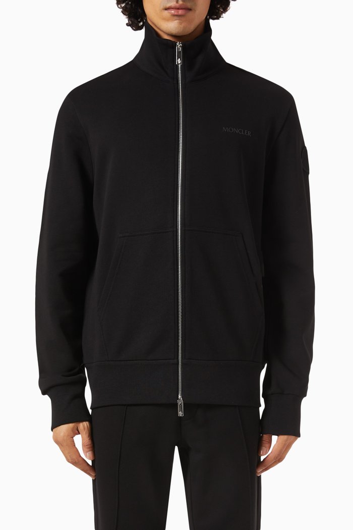 

Zip-up Cardigan in Cotton, Black