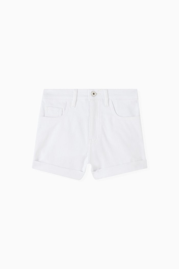 

Embroidered Shorts in Cotton, White