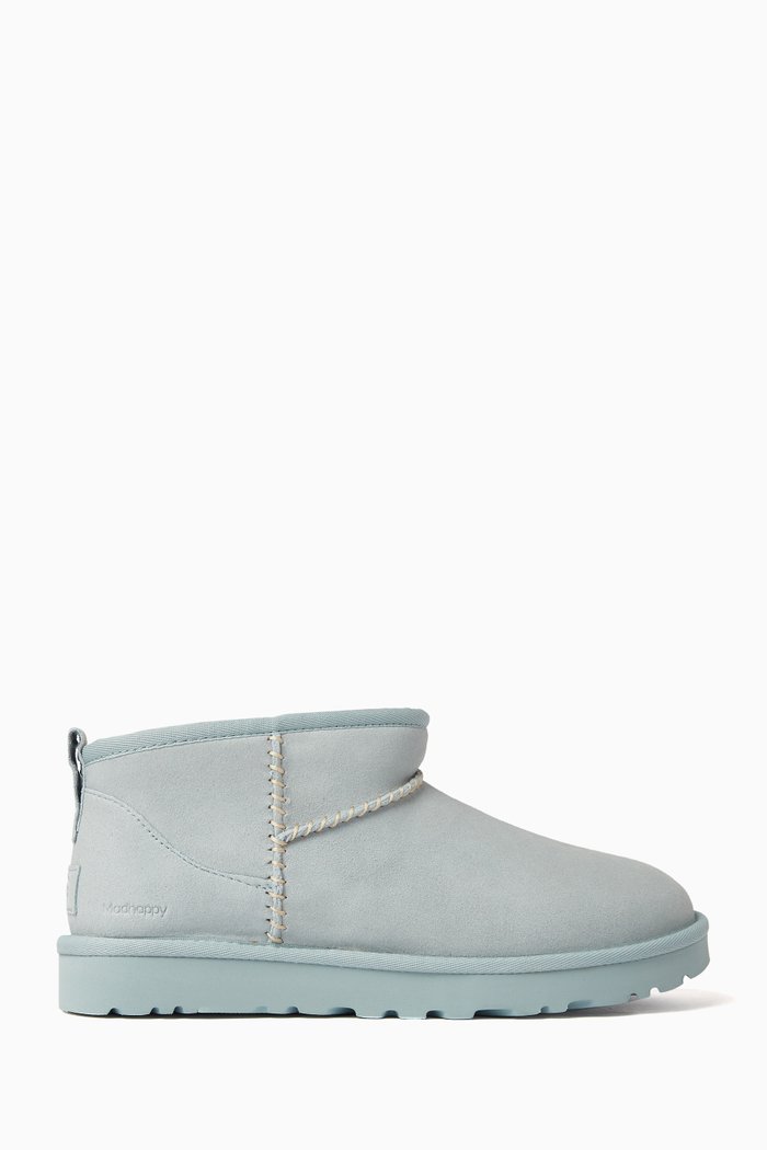 

x Madhappy Classic Ultra Mini Boots in Suede, Blue