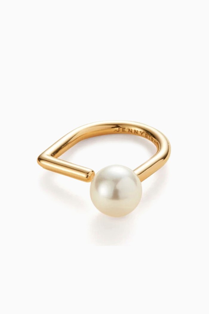 

Nova Pearl Open Ring in Gold Ion-plated brass, White