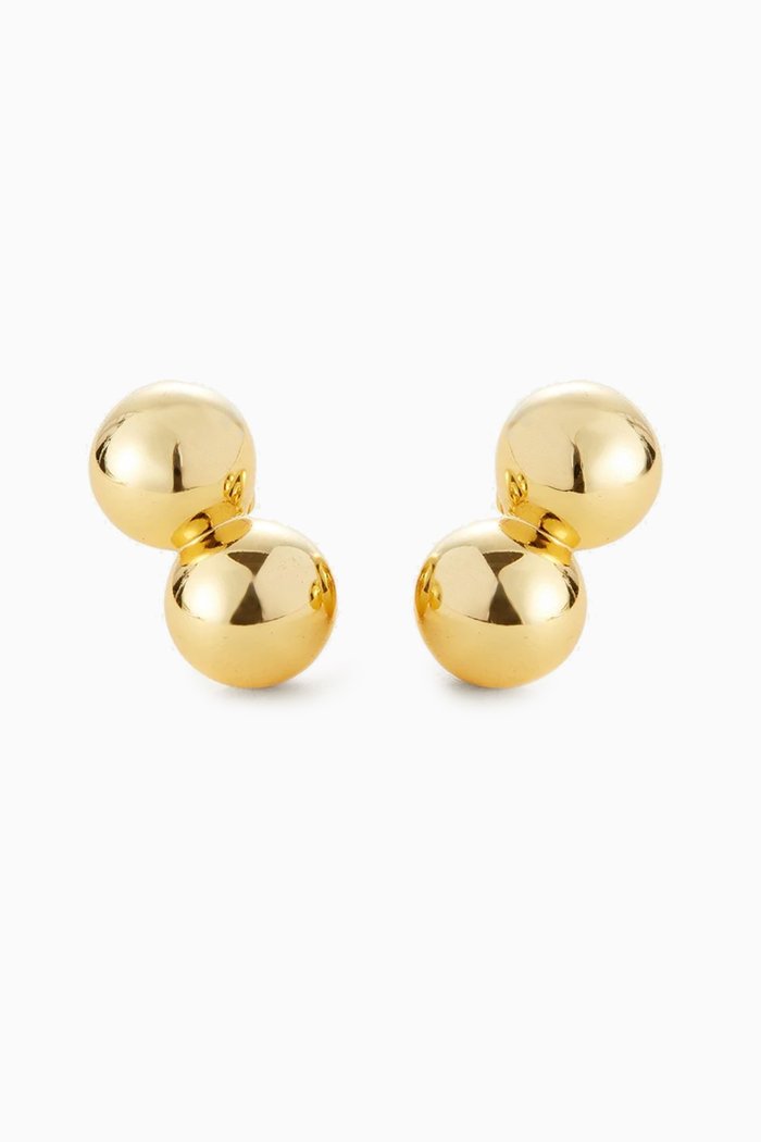 

Lyra Climber Earrings in 14kt Gold-plated Brass