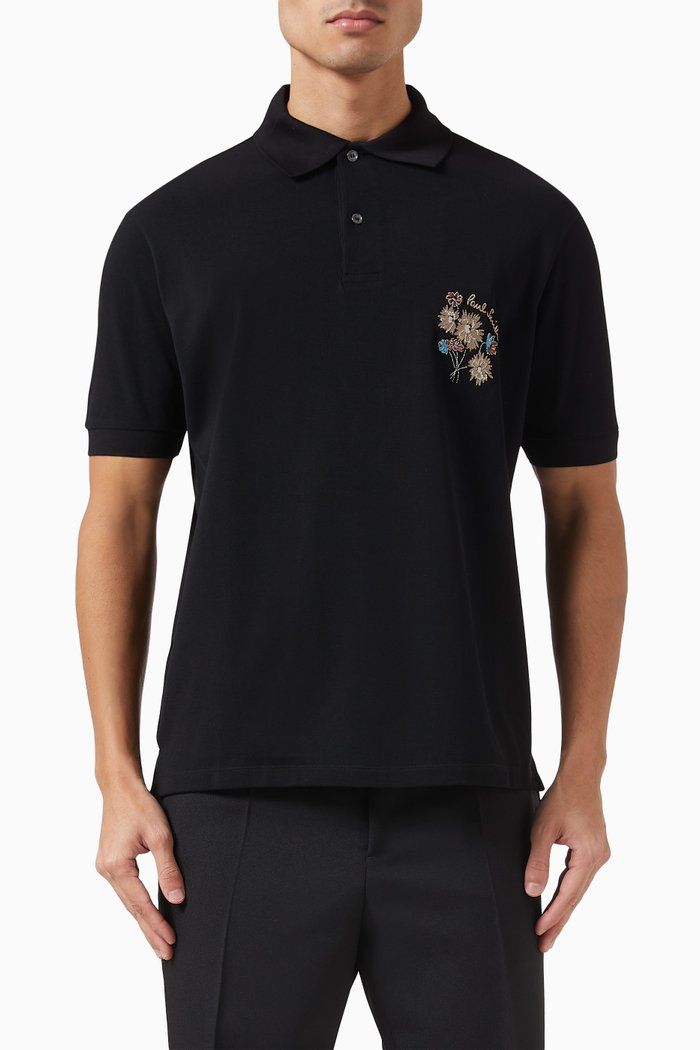 

Logo Polo Shirt in Cotton Piqué, Black