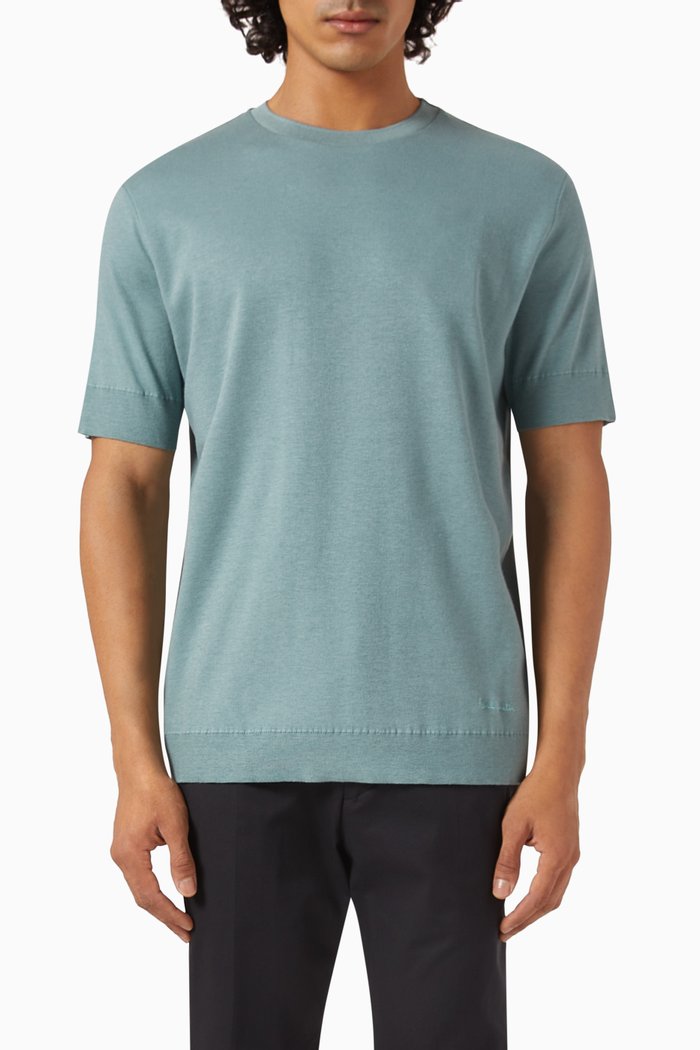 Integral T-shirt in Cotton & Cashmere, Green