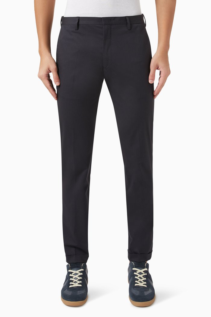 

Slim-fit Trousers in Stretch-cotton, Blue