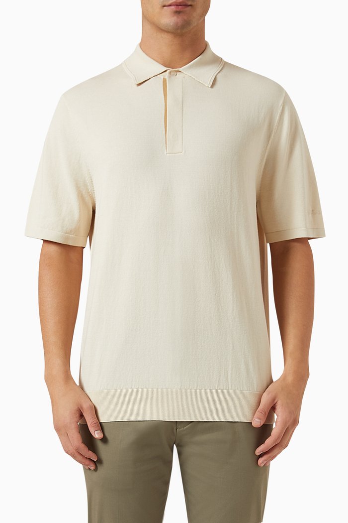 

Polo Shirt in Organic Cotton Knit, Neutral