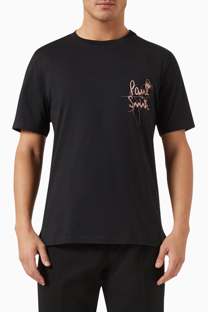 

Graphic Logo T-Shirt in Organic Cotton Jersey, Black