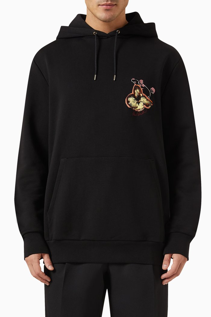 

Orchid Graphic Hoodie in Organic Cotton Jersey, Black