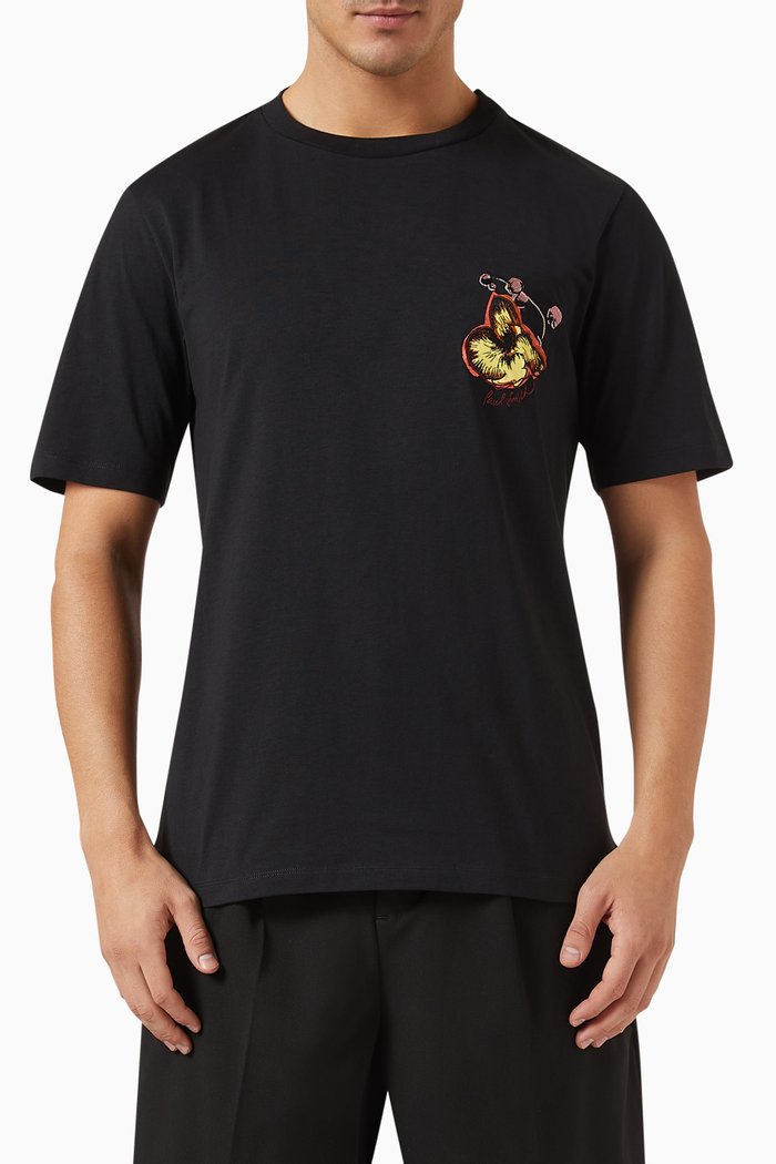 

Orchid Graphic T-Shirt in Organic Cotton Jersey, Black