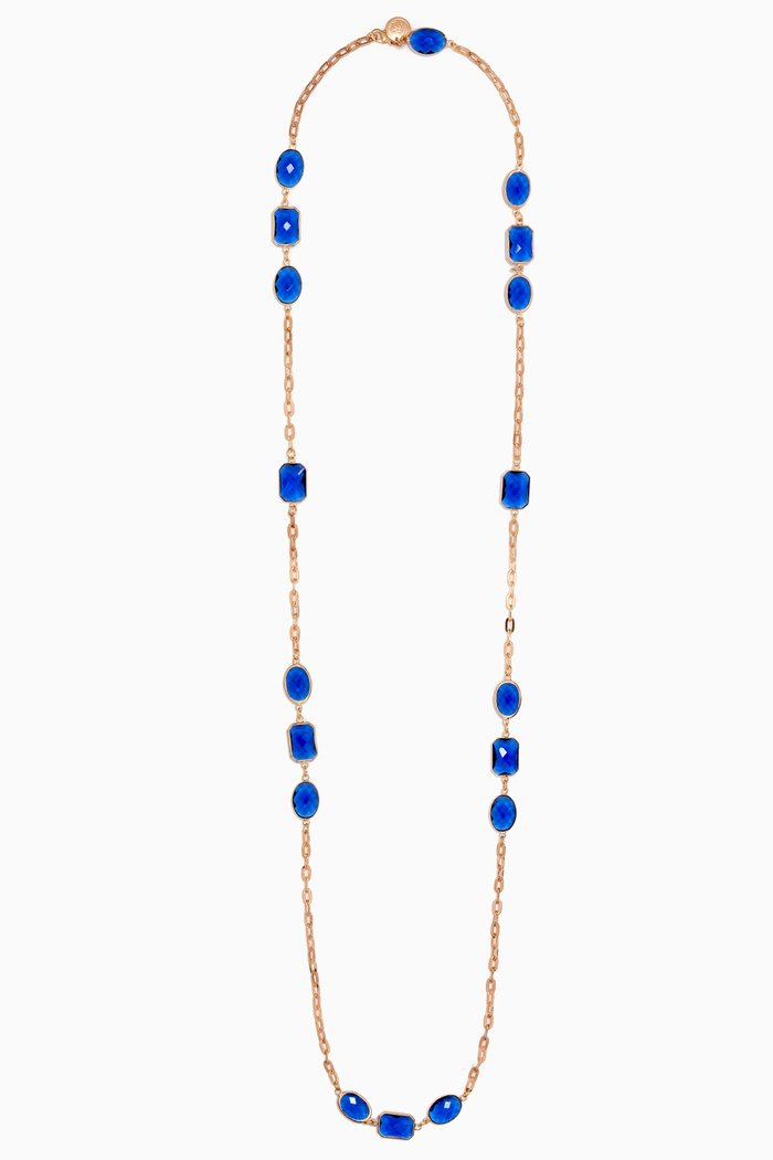 

Vera Necklace in Gold-plated Brass, Blue
