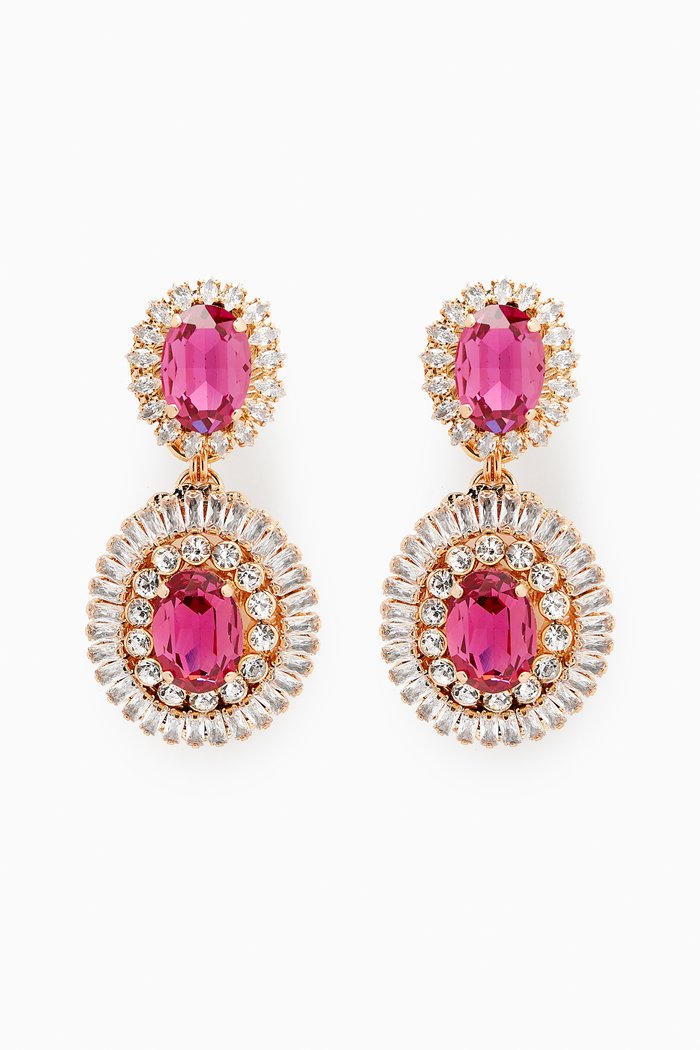 

Aurora Drop Earrings in Gold-plated Brass, Pink