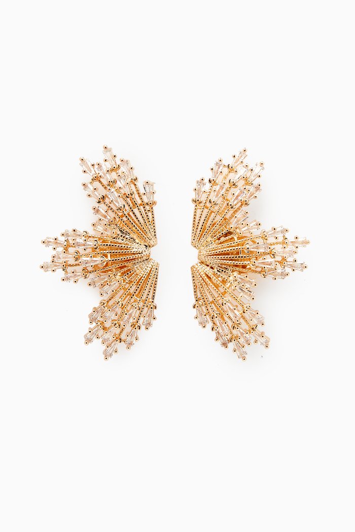 

Sunburst Stud Earrings in Gold-plated Brass