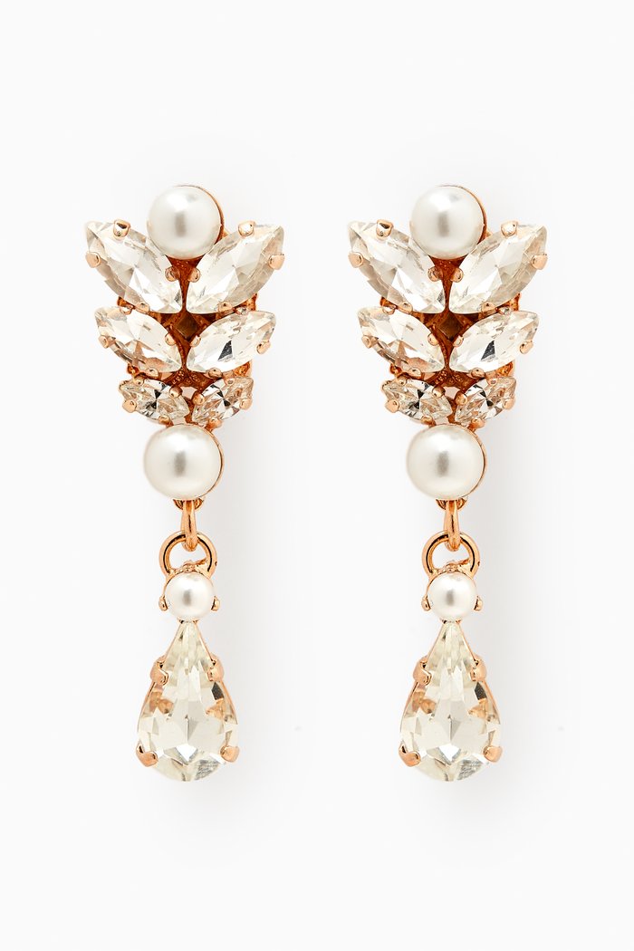 Juliana Earrings in Gold-plated Brass, White