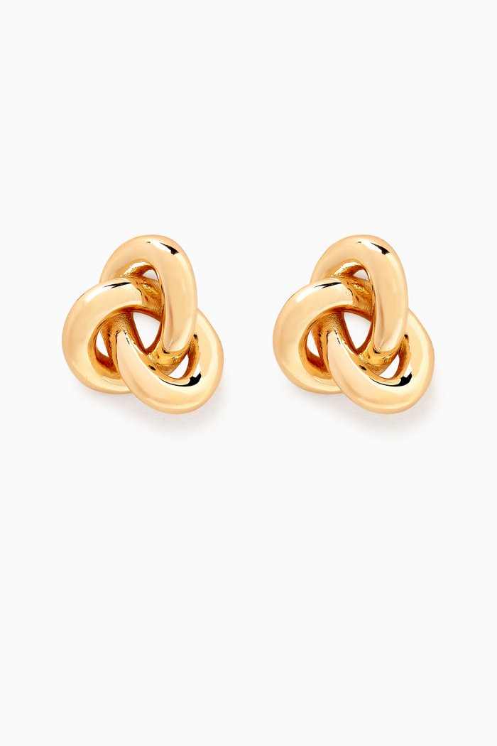 

Seva Knotted Chunky Earrings in 18kt Gold-plated Metal