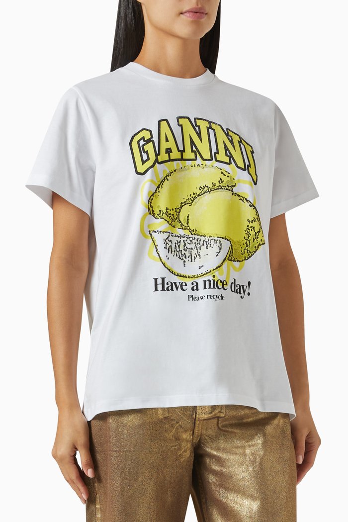 

Relaxed-fit Lemon T-shirt in Cotton-jersey, White