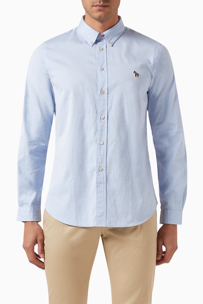 

Zebra Logo Shirt in Organic Cotton, Blue