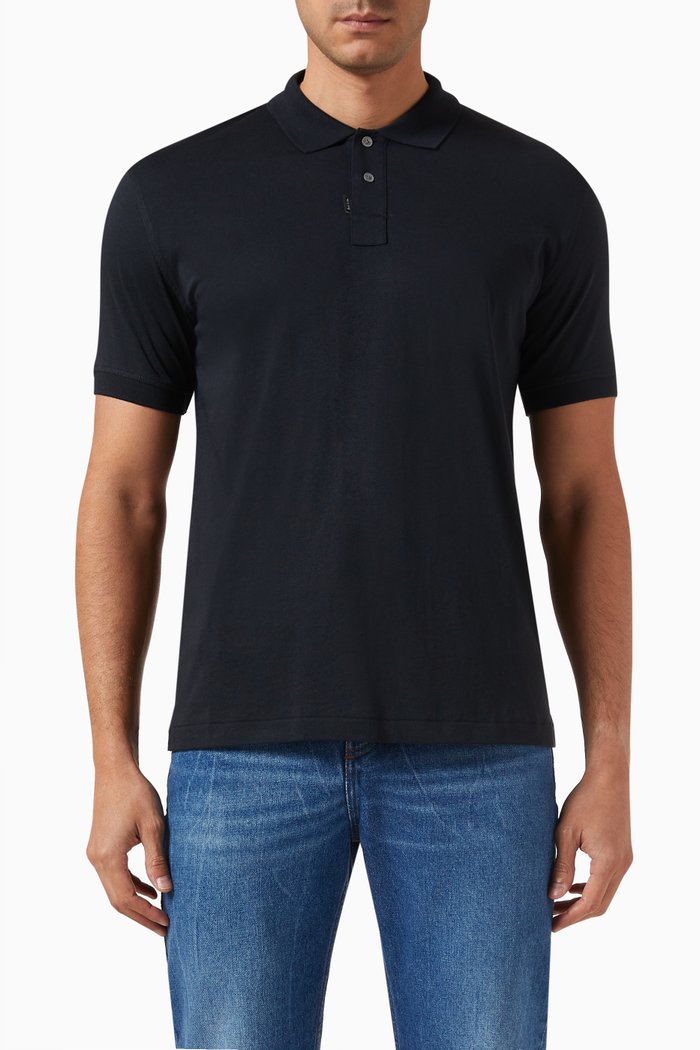 

Polo Shirt in Organic Cotton-jersey, Blue