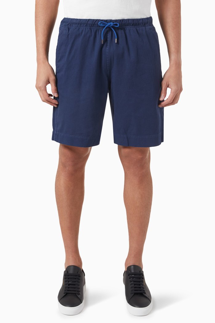 

Zebra Logo Shorts in Cotton, Blue