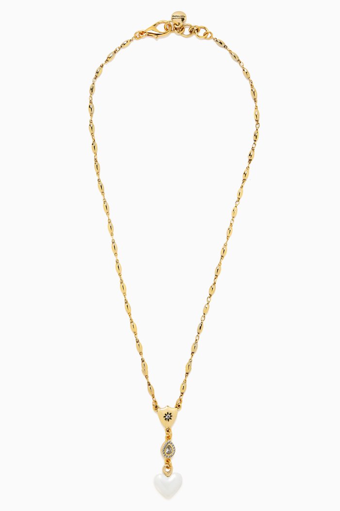 

Seraphina Necklace in Gold-plated Brass, White