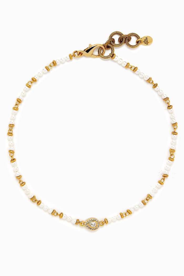

Talia Majorca Pearl Necklace in Gold-plated Brass, White