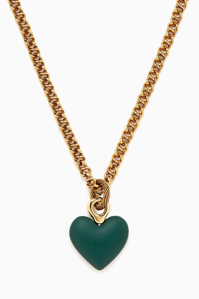 

Ruu Pendant Necklace in Gold-plated Brass, Green